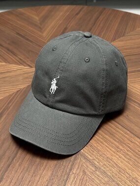Polo by Ralph Lauren Charcoal Baseball Cap with White Pony